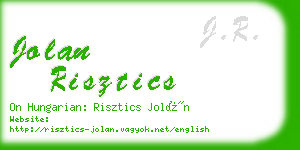 jolan risztics business card